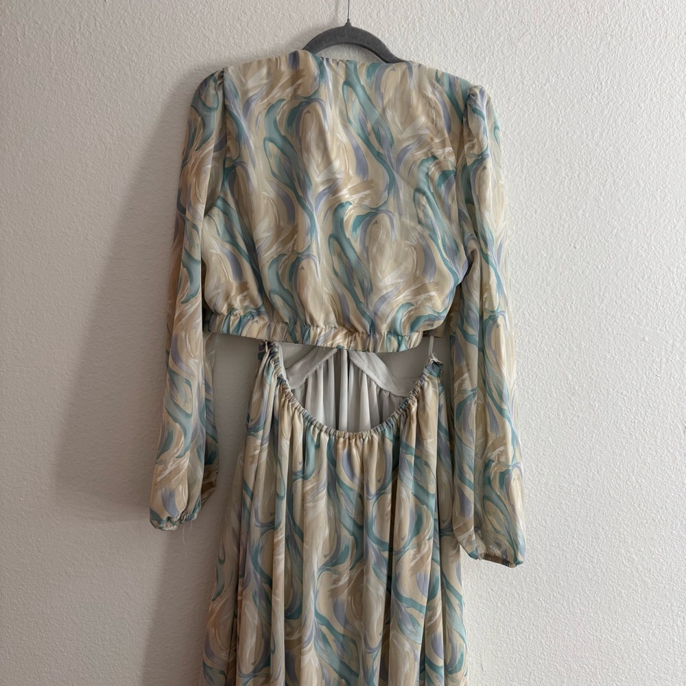 Fashion Nova Women’s Eternal Beauty Marble Ethereal Maxi Dress NWT Size Large - Picture 4 of 5